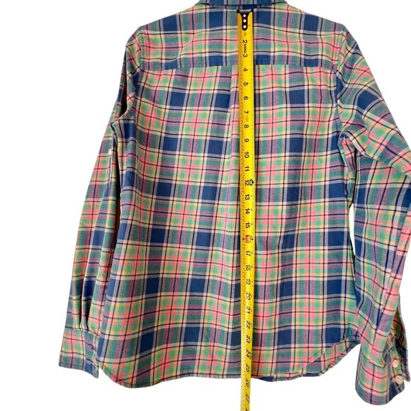 Vineyard Vines Shirt Womens Plaid Adj Long Sleeve Sz 8 Tunic Preppy Logo - Picture 13 of 13